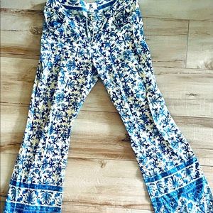 Kelly Cushing Palm Beach Designer Bohemian Indian Cotton Pants 4